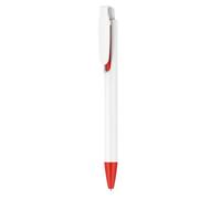 3pc- Press the Rotary Ballpoint Pen for Students to Write in Class -OSF227 White bar red Accessories-1.0mm.