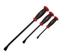 3Pc Pry Bar Set, Heavy Duty Hardened Steel Small-Large Jemmy Wrecking Crowbars