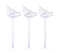 3PC PVC Plant Watering Stake Set Bird Shape Steady Root Hydration Transparent Multicolored Self Watering Device for Indoor and Outdoor Houseplants Garden Flower Pots 25cm Easy Soil(Transparent)