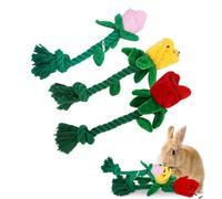 3PC Rabbit Foraging Toys Rose Flower Shape Interactive Enrichment Toys Digging Keep Busy Slow Feeding Treat Dispenser for Small Animal Ferret Squirrel Guinea Pig Kitten (Pink+Red+Yellow)