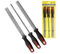 3Pc Rasp File Set - Carpenters Hand Tool | Flat, Round & Half-Round Steel Files | Ideal for Precision Crafting, Metal Shaping, Woodworking, DIY Projects, Repairs & Home Improvement