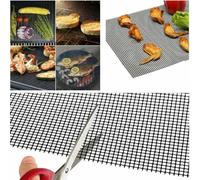 3PC Reusable Non-Stick Mesh Mat for BBQ Baking and Grilling with Heat Resistant PTFE Material up to 500F (Brown)