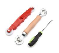 3pc Screen Spline Replacement Tool Ergonomic Wood Handles Metal Rivets for Door Window Meshes Repair and Installation Fly Screen Installation Set