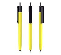 3pc- Simple Press Gel Pen Office Color Pen-Yellow Black with -1.0mm Blue Beads