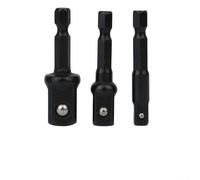3Pc Socket Adapter Set, For Power Drill Chrome Vanadium Steel Hex Shank Extension Bars Convert Driver To Nut Setter Rust Resistant for impact Grade, For Tough Jobs