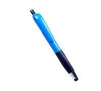 3pc- Soft-Grip Press Ballpoint Pen Touch Screen Office Signature Pen-Blue Rod Black Sleeve -1.0mm Black