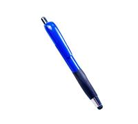 3pc- Soft-Grip Press Ballpoint Pen Touch Screen Office Signature Pen-Dark Blue Rod Black Sleeve -1.0mm Blue