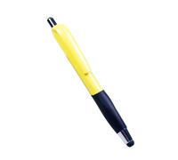 3pc- Soft-Grip Press Ballpoint Pen Touch Screen Office Signature Pen-Yellow Rod Black Cover -1.0mm Black