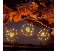 Triple Starburst String LED Lights Solar Power Hanging Garden Outdoor