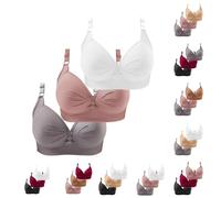 3PC Sports Bras Women High Impact Multipack Comfortable Seamless Wireless Bra Skin-Friendly Non-Slip Bralette Silky Plus Size Push Up Underwear Adjustable Thin Straps Bosom Everyday Wear