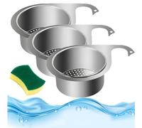 3Pc Stainless Steel Draining Basket for Sink, Stainless Steel Swan Sink Strainer Basket, Swan Stainless Steel Drain Basket for Kitchen Sink, Sink Strainer Basket for Food Waste