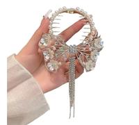 3PC Tassel Pearl Flower Hair Clips Ponytail Buckle Claw Butterfly Bow Korean Accessories(Color24)