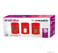 3Pc Tea Coffee Sugar Beans Kitchen Storage Organiser Glass Jar Canister Snacks