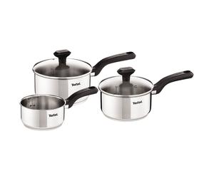 3pc Tefal Comfort Max Stainless Steel Saucepan Set