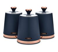 3pc Tower Cavaletto Storage Canisters Set - Midnight Blue
