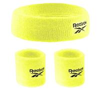 3pc Unisex Athletic Sweatband Set - 2.25in Workout Headband & 3.25in Wristbands w/Stay Dry Technology, Terry Cloth Band Moisture-Wicking Fabric | Quality Fitness Accessories for Active Comfort-Reebok