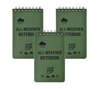 3Pc Waterproof Notebook, All Weather Pocket Notepad, Field Notes with Lined Pages, Waterproof Pocket Spiral Notepad, 100 Pages 50 Sheets for School Office Outdoor, Mini Shorthand Tactical Notebooks,