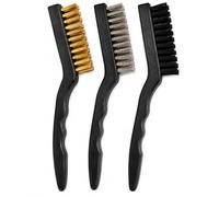 3PC Wire Brush Set Mini Steel Brass Nylon DIY Rust Remover Cleaning Brushes