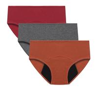 3PC Women Period Swimwear Clearance Ladies Cotton Menstrual Leakproof Menstrual Panties Period Bikini Bottoms Plus Size Comforty Period Briefs Menstrual Underwear Physiological Knickers UK Size 8-22