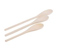 3pc Wooden Cooking Spoons Set - 3 Sizes - Large Medium Small Kitchen Serving Mixing Baking Stirring Utensils - by Ashley