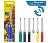 3pc x Clipper Tube PLUS Lighter Refillable Gas Cookers BBQ Camping