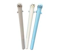 3pcs 0.5mm Fine Point Gel Pens, Doraking Cute Cartoon Otters Refillable Gel Ink Pens, Black Ink Pen for Writing Note with Box (Otter)