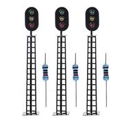 3Pcs 00 Model Railway 3 Aspect Light Signal 3/12 VOLT DC OO GAUGE Pre Wired For Building Sand Table Models