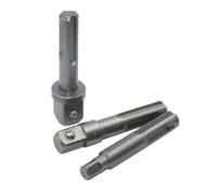3Pcs 1/2", SDS Plus Shank Impact Driver Adapter Extension Bar, Hex Socket Adaptor Set with 1/4" 3/8" 1/2" Square Drill Bit Connectors for Wood Power Drills