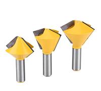 3pcs 1/2" Shank Bird's Mouth Router Bit Set, Woodworking Milling Cutter for Multi - Sided Glue Joints, Carbide Trimming Bit for Solid Hardwood and Chipboard Projects