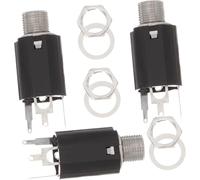 3pcs 1/4 Inch Stereo Female Jack Panel Mount Guitar Accessory with Trs Patch Cable Compatible Audio Connector for Electric Guitar Effects and Amplifier Durable and clever
