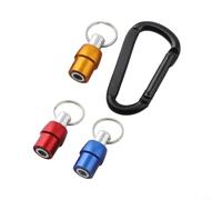 3pcs 1/4" Screwdriver Bits Holder with Extension Bar and Keychain for Drill Bit Storage, Aluminum Alloy Magnetic Bit Connector Compatible