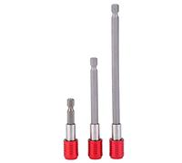 3Pcs 1/4in Screw Bit Holder, 2.4/4/6in Length Stainless Steel Quick Change Hex Shank Socket Drill Bit Extension Bar Adapter for Electric Power Drill Tool