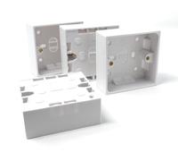 3pcs.1-Gang Surface Mount Pattress Back Box - 32mm Depth, 85mm x 85mm, White - Ideal for Electrical Socket & Switch Installations