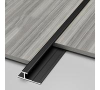 3pcs 100cm Edging Finish Molding Trim For Laminate Floor Gaps And Doorway Transitions, Aluminum Floor Divided Cover Strips(Black,4.5mm)