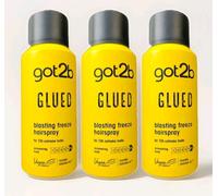 3pcs 100ml Each - Schwarzkopf Got2be Glued Blasting Freeze- Hairspray Free P&P