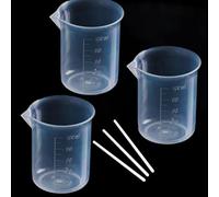 3pcs 100ml Transparent Measuring Cups Measuring Jugs, Clear Graduated Beaker Plastic Liquid Measuring Cup Measuring Jug for Lab Household Kitchen Cooking Baking Measure Tool