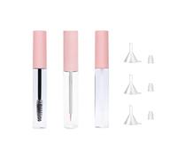 3Pcs 10ml Empty Mascara Tube Eyeliner Tube and Lip Gloss Tubes with Rubber Inserts and Funnels Eyelash Cream Container Bottle Ideal Kit for DIY Cosmetics