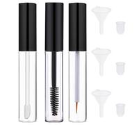 3Pcs 10ml Empty Mascara Tubes with Wands and Funnels, Transparent DIY Lip Gloss Eyeliner Containers Mascara Tubes Empty