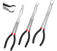 3Pcs 11" Long Reach Hose Gripper Pliers, Carbon Steel Spark Plug Removal Pliers, Automotive Electrical Disconnect Plier, 6mm 13mm 18mm Diameter Radiator Hose Grip Clamp Plier for Narrow Space Car