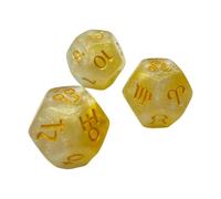 3pcs 12 Sided Glittering Themed Divination Dices Set Designed for Precise Astrologys Readings and Play Colorful Astrological Game Dices