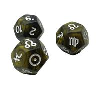 3pcs 12 Sided Glittering Themed Divination Dices Set Designed for Precise Astrologys Readings and Play Accuracy Molded Astrological Acrylic Dices