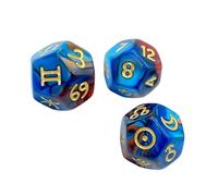 3pcs 12 Sided Glittering Themed Divination Dices Set Designed for Precise Astrologys Readings and Play Accuracy Molded Astrological Acrylic Dices