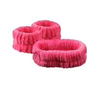 3Pcs 12Colors Flannel Face Wash Head Hand Bands Set Non-Slip Absorbent Unisex Makeup Facial Spa Yoga Hair Wrist Holder(Rose Red)