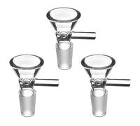 3PCS 14mm Glass Bong Bowl Adapters - Male Joint, Reusable Water Pipe & Hookah Bowl, Premium Borosilicate Glass for Smoking & Oil Rigs, Durable Bongs Accessories