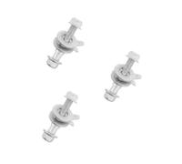 3pcs 15mm Eccentric Camber Adjustment Bolt Alloy Wheel Alignment Screw | Dual Washer Design, Easy Installation, Wide Compatibility with Vehicle Suspension Systems, Silver Finish for Different Car