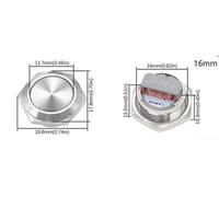 3pcs 16mm Metal Push Button Switch with LED Light, Momentary Self-Reset Waterproof Design, 12V 24V Wide Voltage Range for Automotive, Industrial, and Home(Blue)
