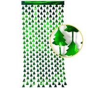 3Pcs 1m*2m Christmas Green Foil Curtain Tinsel Metallic Curtain, Christmas Tree Shimmer Curtain Backdrop for Xmas Party Photo Backdrop, Chrismas Decorations