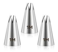 3pcs 1M Cake Piping Tips, Cake Decorating Supplies Piping Tips, Piping Nozzles Decorating Tips, Baking Tools for Buttercream, Icing, Birthday Cake, Cupcake, DIY Art