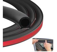 3PCS 1M Universal D-Shape Car Rubber Door Seal Strip, D Shape Car Door Seal Self Adhesive Car Door Stripping for Truck Hood Car Window Soundproof Noise Insulation Sealing (14x14mm, 3M/10Ft)