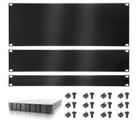 3Pcs 1U, 2U, 4U Server Rack Mount Filler Panel, Blank Rack Mount Panel Spacers, Black Matte Metal Mount Panel Spacers for Network Cabinet, 19-Inch Enclosure Rack, Server Rack